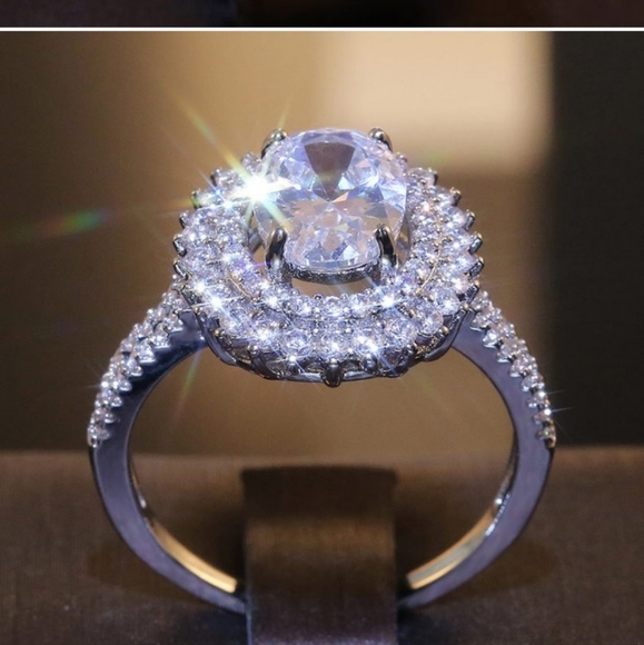 Classic,3.87CT STONE Ring 925 sterling Silver lab created diamond - Picture 5 of 11